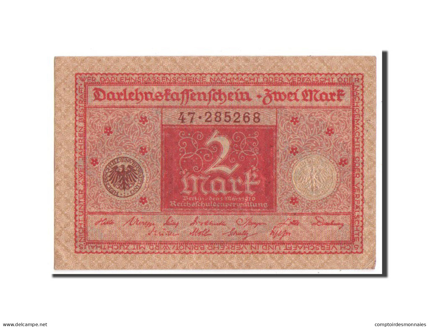 Billet, Allemagne, 2 Mark, 1920, SUP - Zwischenscheine - Schatzanweisungen