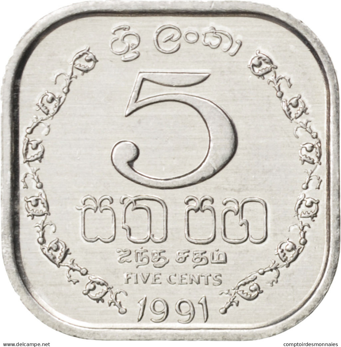 Monnaie, Sri Lanka, 5 Cents, 1991, SPL, Aluminium, KM:139a - Sri Lanka