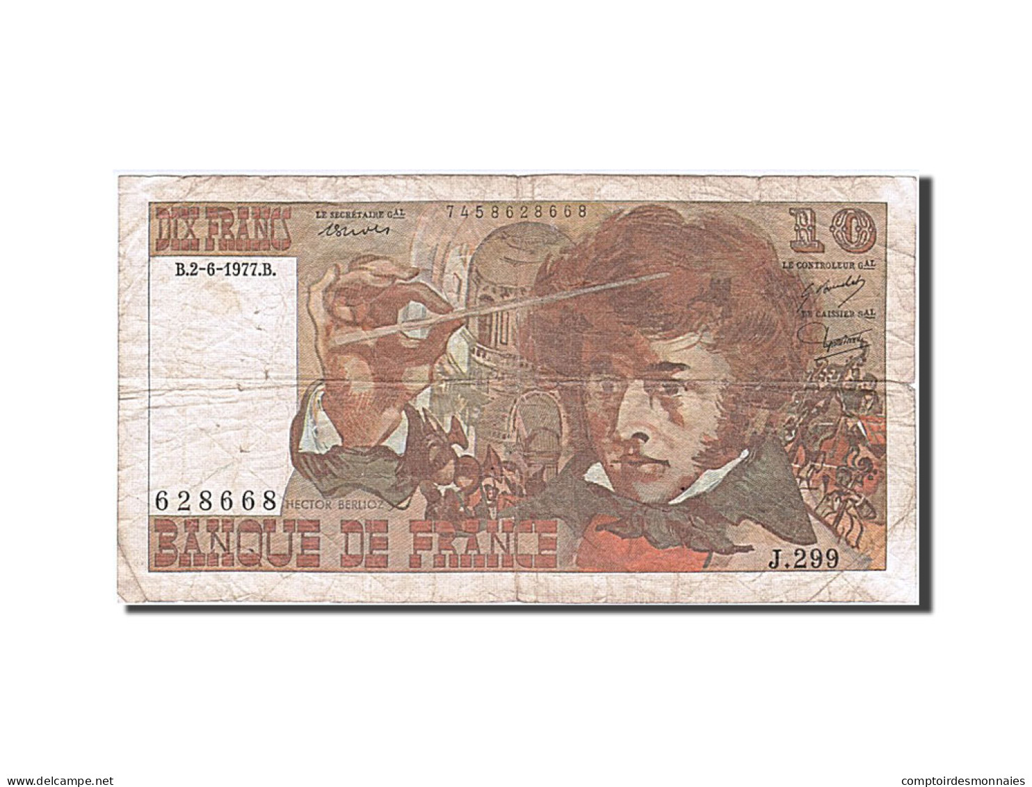 Billet, France, 10 Francs, 10 F 1972-1978 ''Berlioz'', 1977, 1977-06-02, B - 10 F 1972-1978 ''Berlioz''