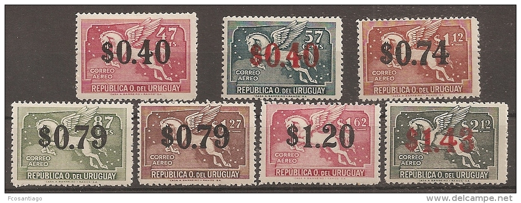 URUGUAY 1944 - Yvert #A101/07 - MLH * - Uruguay