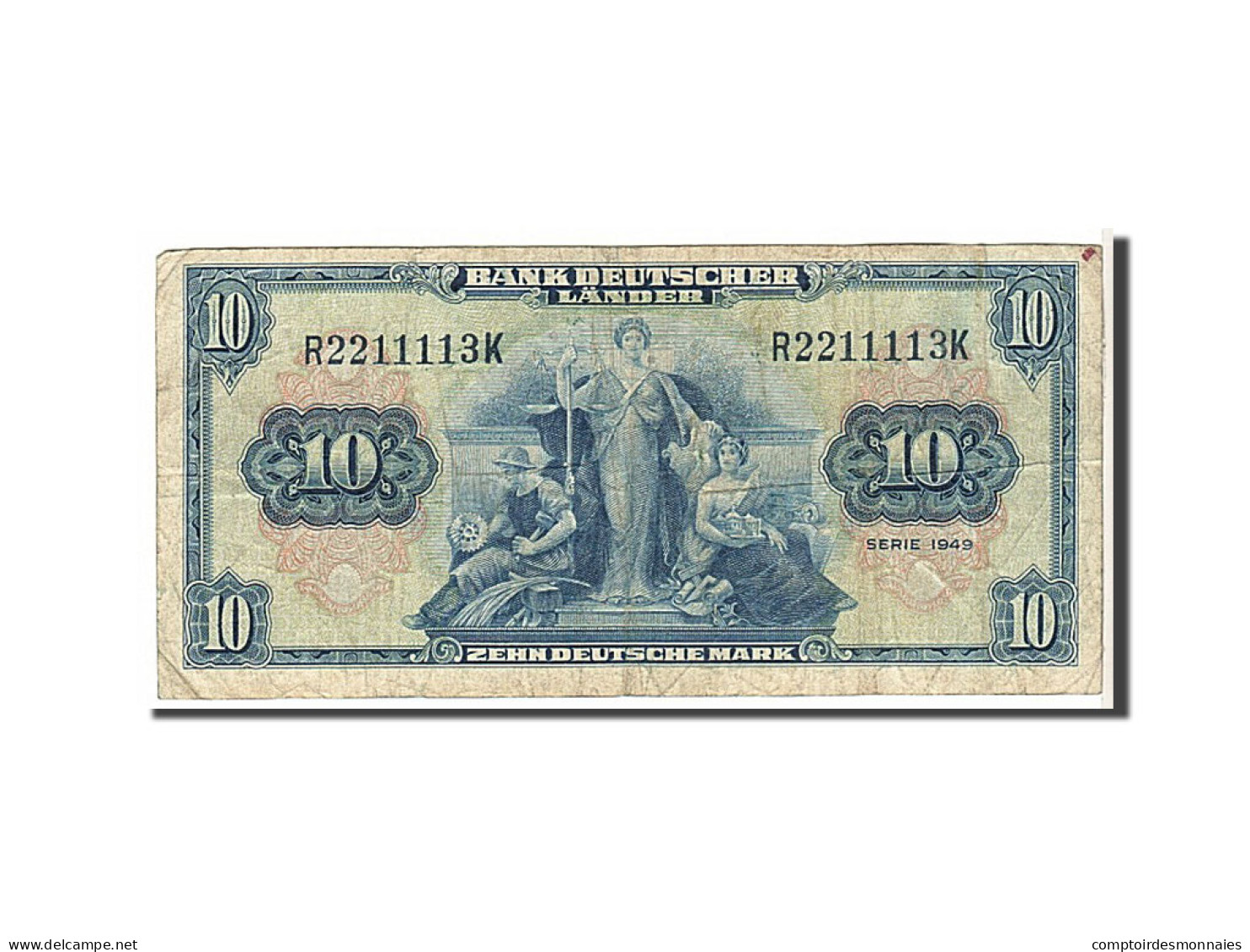 Billet, République Fédérale Allemande, 10 Deutsche Mark, 1949, TB - 10 DM