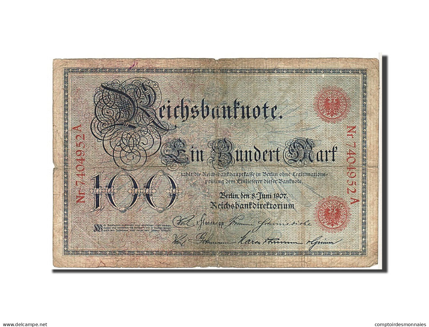 Billet, Allemagne, 100 Mark, 1907, KM:30, TB - 100 Mark