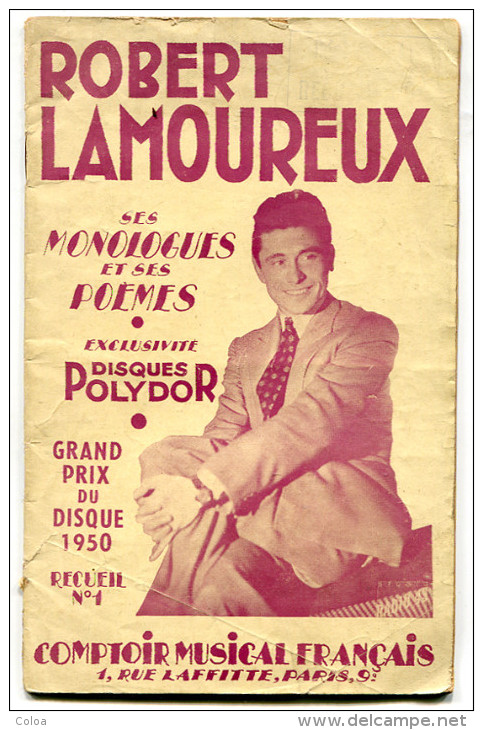 Humour Robert LAMOUREUX Ses Monologues Et Ses Poèmes Recueil N° 1 - Autres & Non Classés