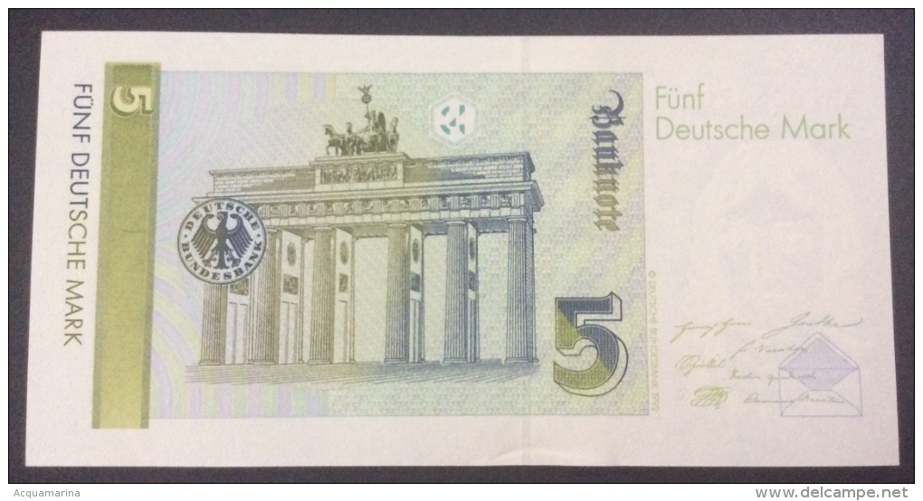 GERMANY 5 MARKS 1/8/1991 AU - 5 Deutsche Mark