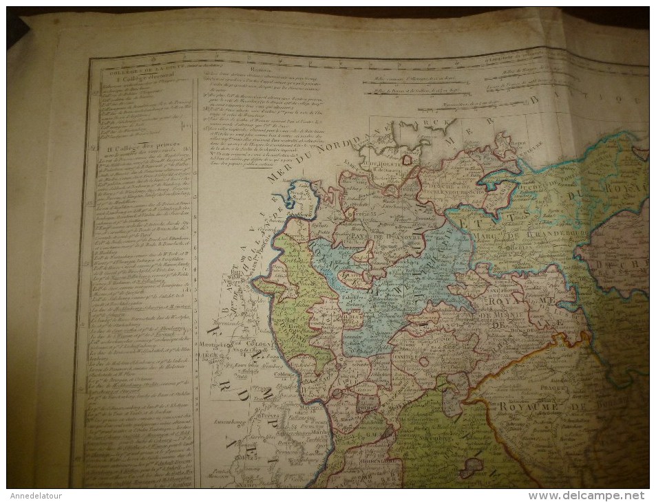 Carte Elémentaire Et Statistique ALLEMAGNE Conforme Au Traité De Paix De Lunéville L´An 9- 1812 --->suite DESCRIPTION - Geographical Maps