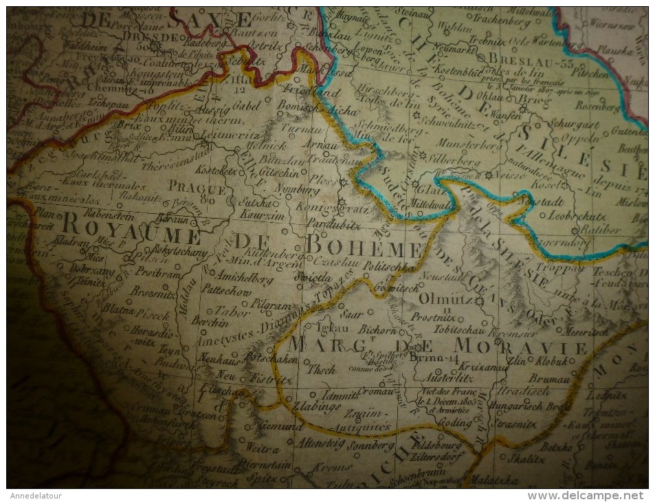 Carte Elémentaire et Statistique ALLEMAGNE conforme au Traité de Paix de Lunéville l´An 9- 1812 --->suite DESCRIPTION