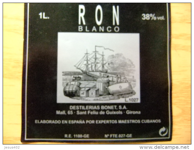 ETIQUETA - RON CARIBBEAN CLUB - LABEL - RON CARIBBEAN CLUB - Rhum