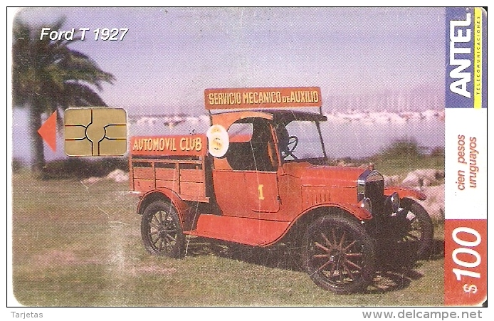 Nº 346 TARJETA DE URUGUAY DE UN COCHE FORD T 1927  (la De La Foto) CAR - Uruguay