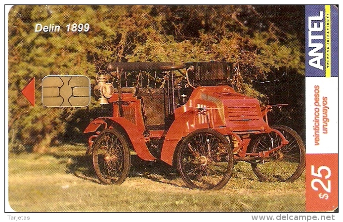 Nº 349 TARJETA DE URUGUAY DE UN COCHE DELIN 1899  (la De La Foto) CAR - Uruguay