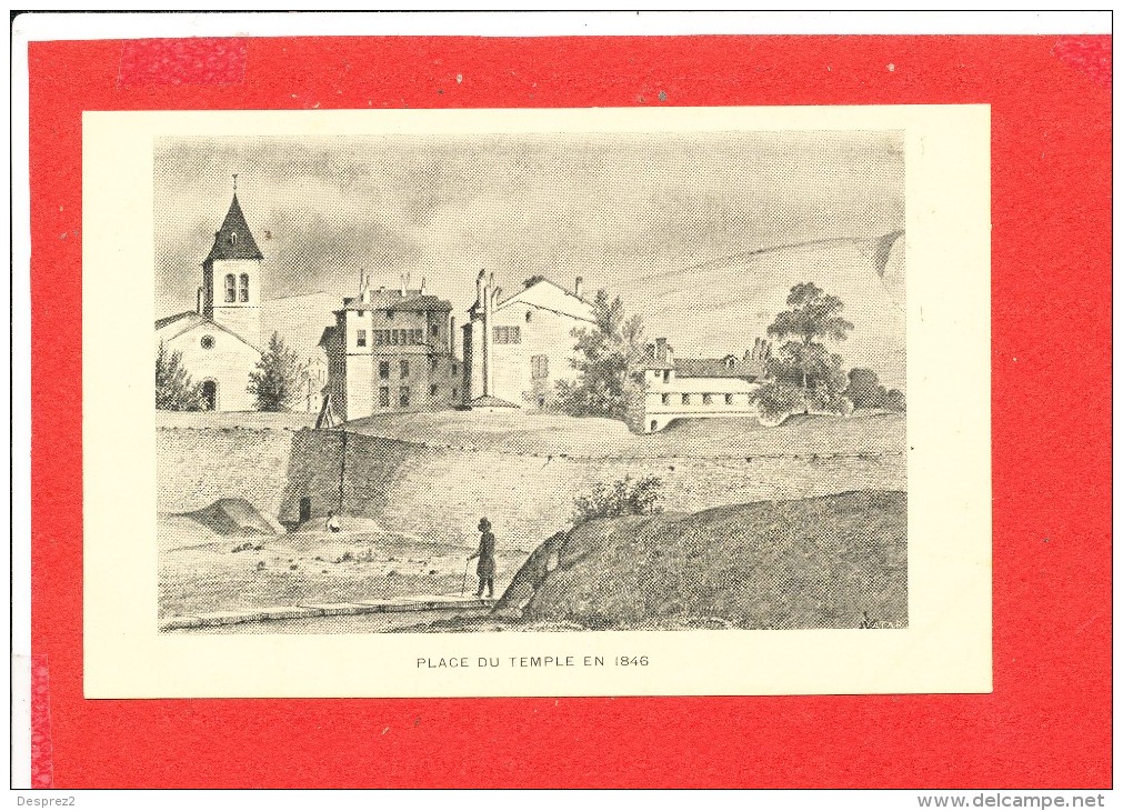 GENEVE Cpa Animée  Place Du Temple En 1846  Imp Atar - Genève