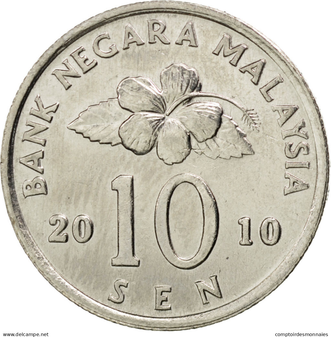 Monnaie, Malaysie, 10 Sen, 2010, SPL, Copper-nickel, KM:51 - Malaysie