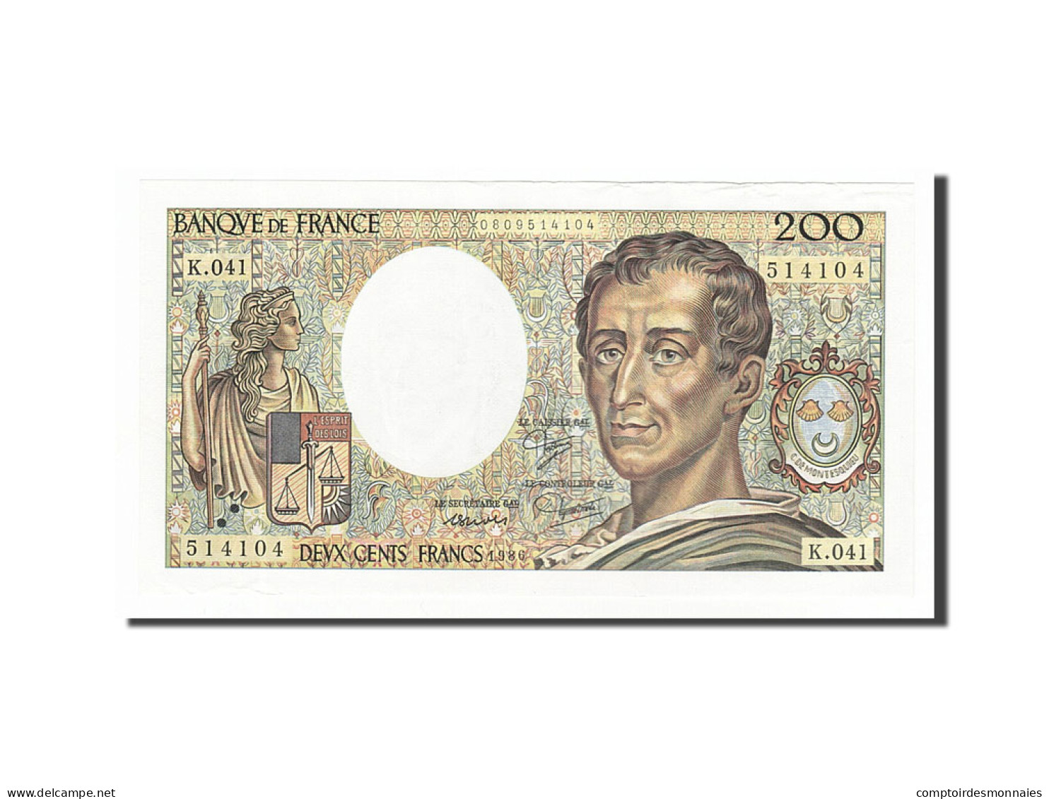 Billet, France, 200 Francs, 200 F 1981-1994 ''Montesquieu'', 1986, SUP - 200 F 1981-1994 ''Montesquieu''