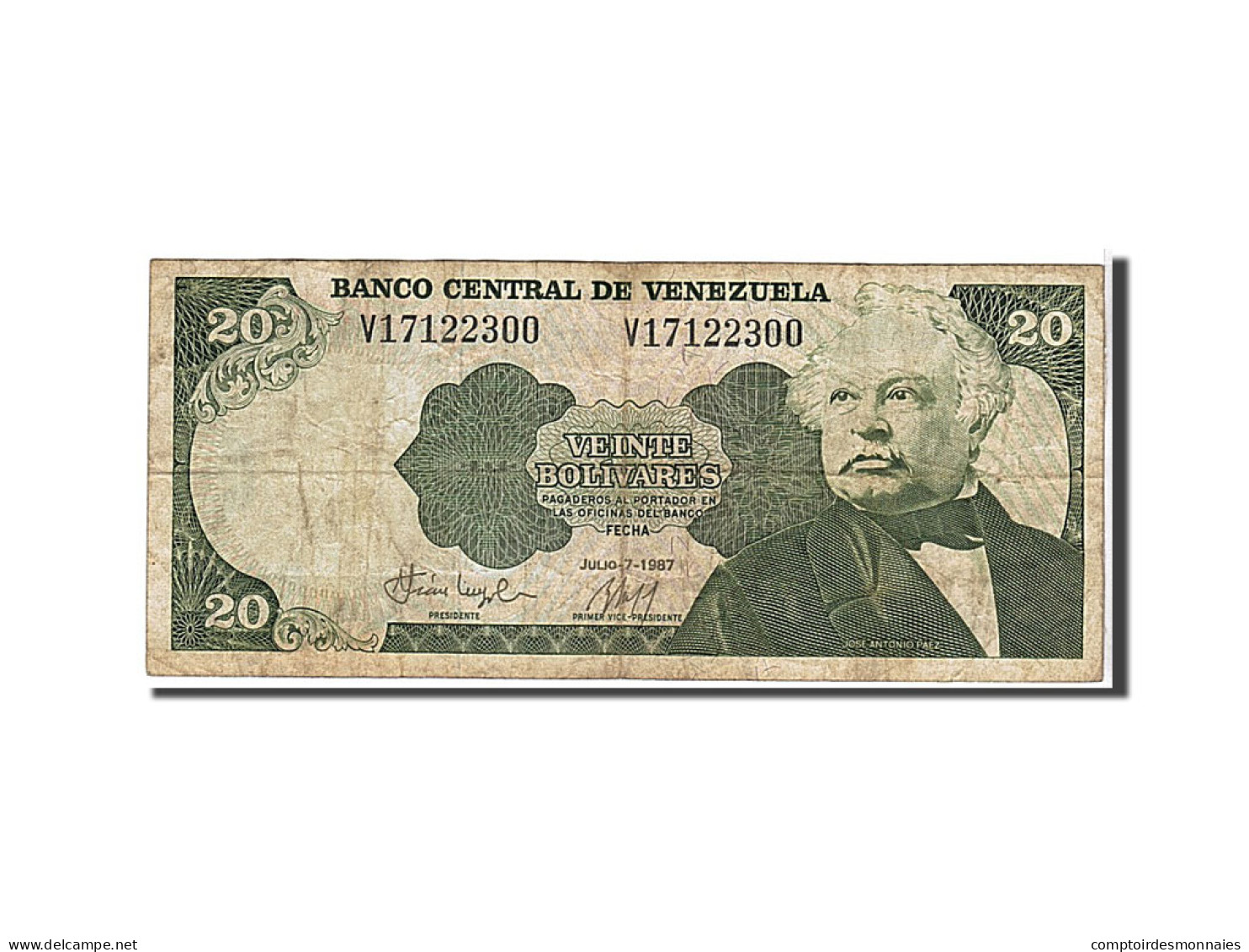 Billet, Venezuela, 20 Bolivares, 1987, TB - Venezuela