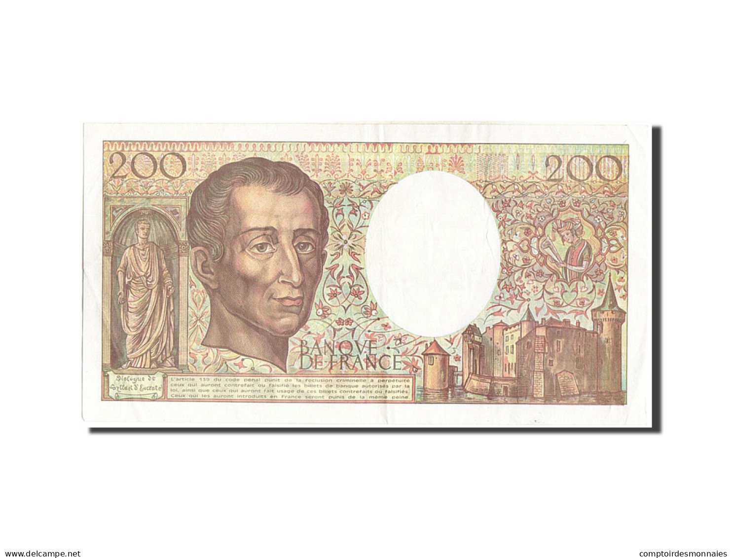 Billet, France, 200 Francs, 200 F 1981-1994 ''Montesquieu'', 1992, TTB+ - 200 F 1981-1994 ''Montesquieu''