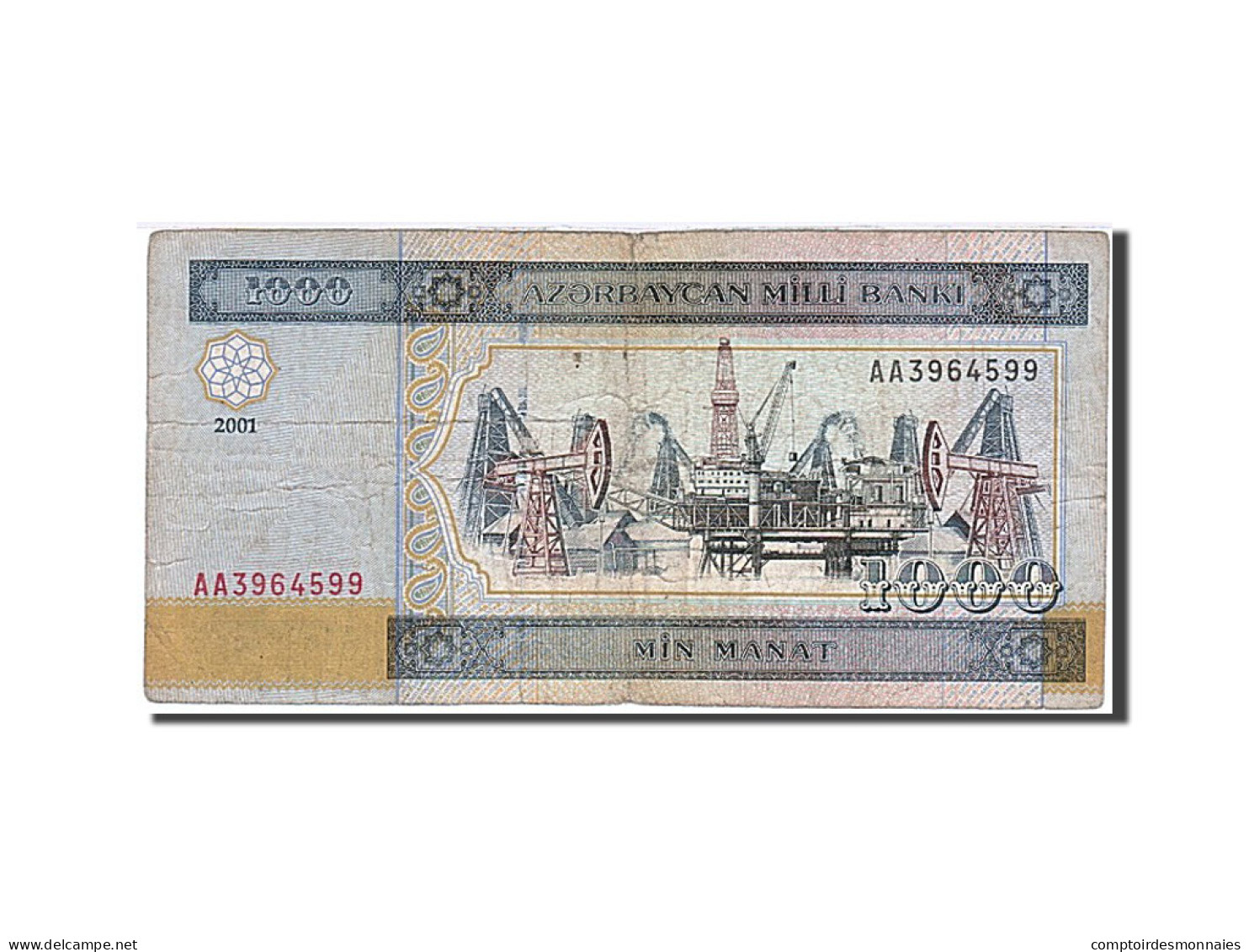 Billet, Azerbaïdjan, 1000 Manat, 2001, TB - Azerbaigian