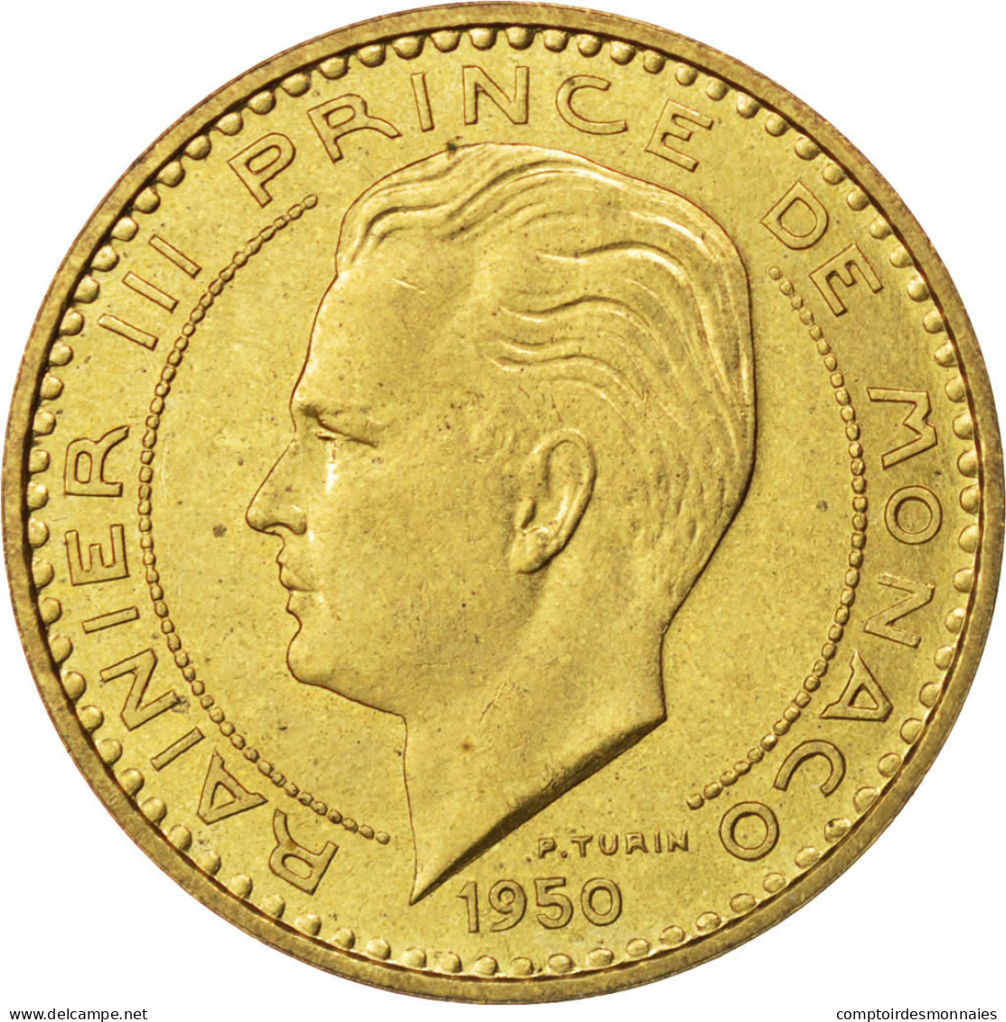 Monnaie, Monaco, 20 Francs, 1950, SUP+, Cupro-Aluminium, KM:E27, Gadoury:140 - 1949-1956 Francos Antiguos