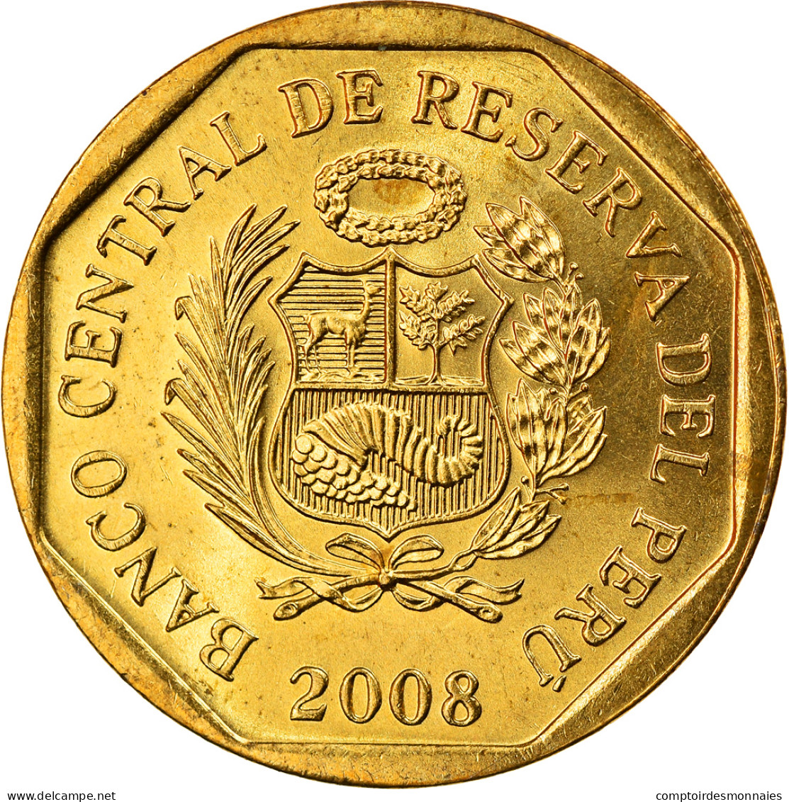Monnaie, Pérou, 10 Centimos, 2008, SPL, Laiton, KM:305.4 - Perú