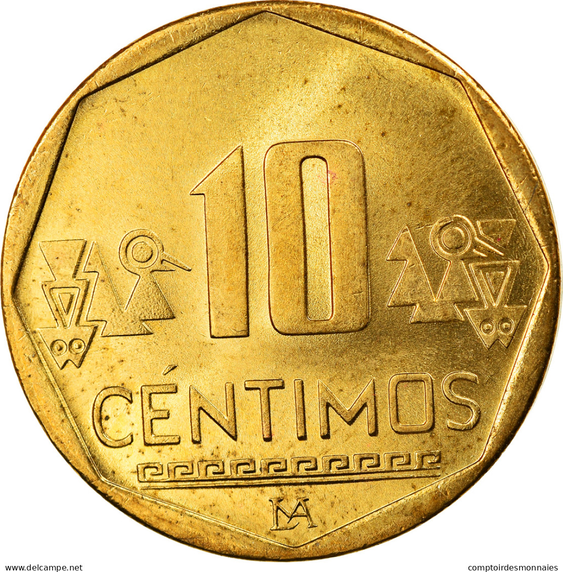 Monnaie, Pérou, 10 Centimos, 2008, SPL, Laiton, KM:305.4 - Pérou