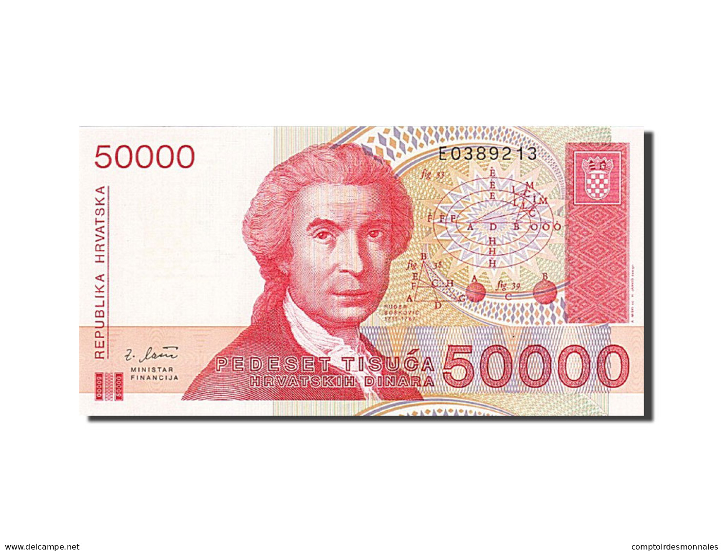 Billet, Croatie, 50,000 Dinara, 1993, 1993-05-30, NEUF - Croatia