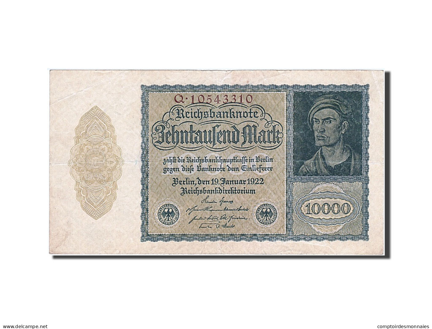 Billet, Allemagne, 10,000 Mark, 1922, 1922-01-19, SUP - 10000 Mark