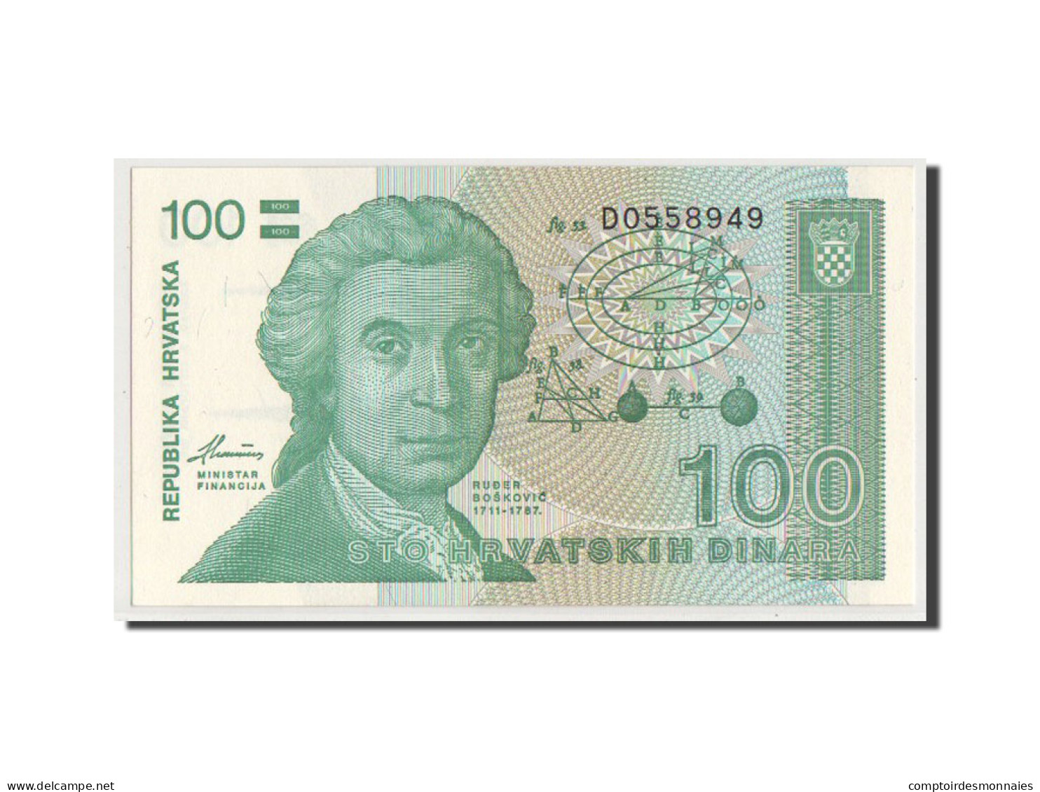 Billet, Croatie, 100 Dinara, 1991, SPL+ - Croatie