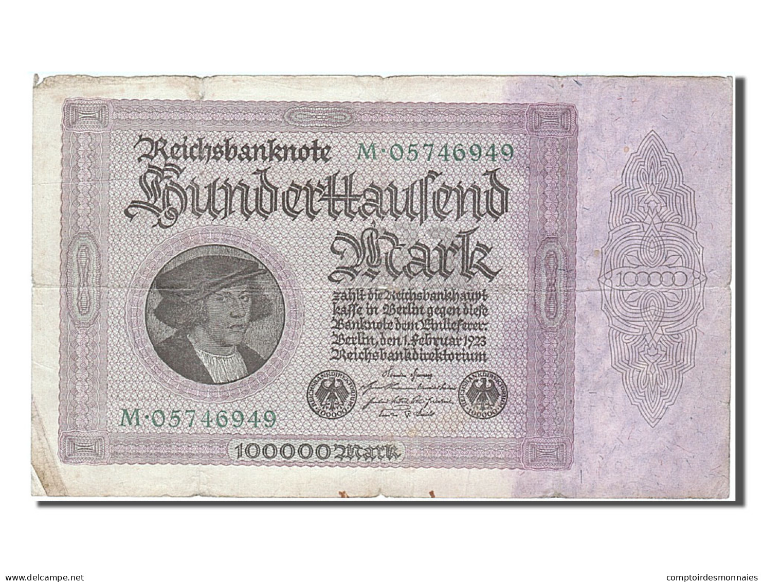 Billet, Allemagne, 100,000 Mark, 1923, 1923-02-01, TB - 100000 Mark