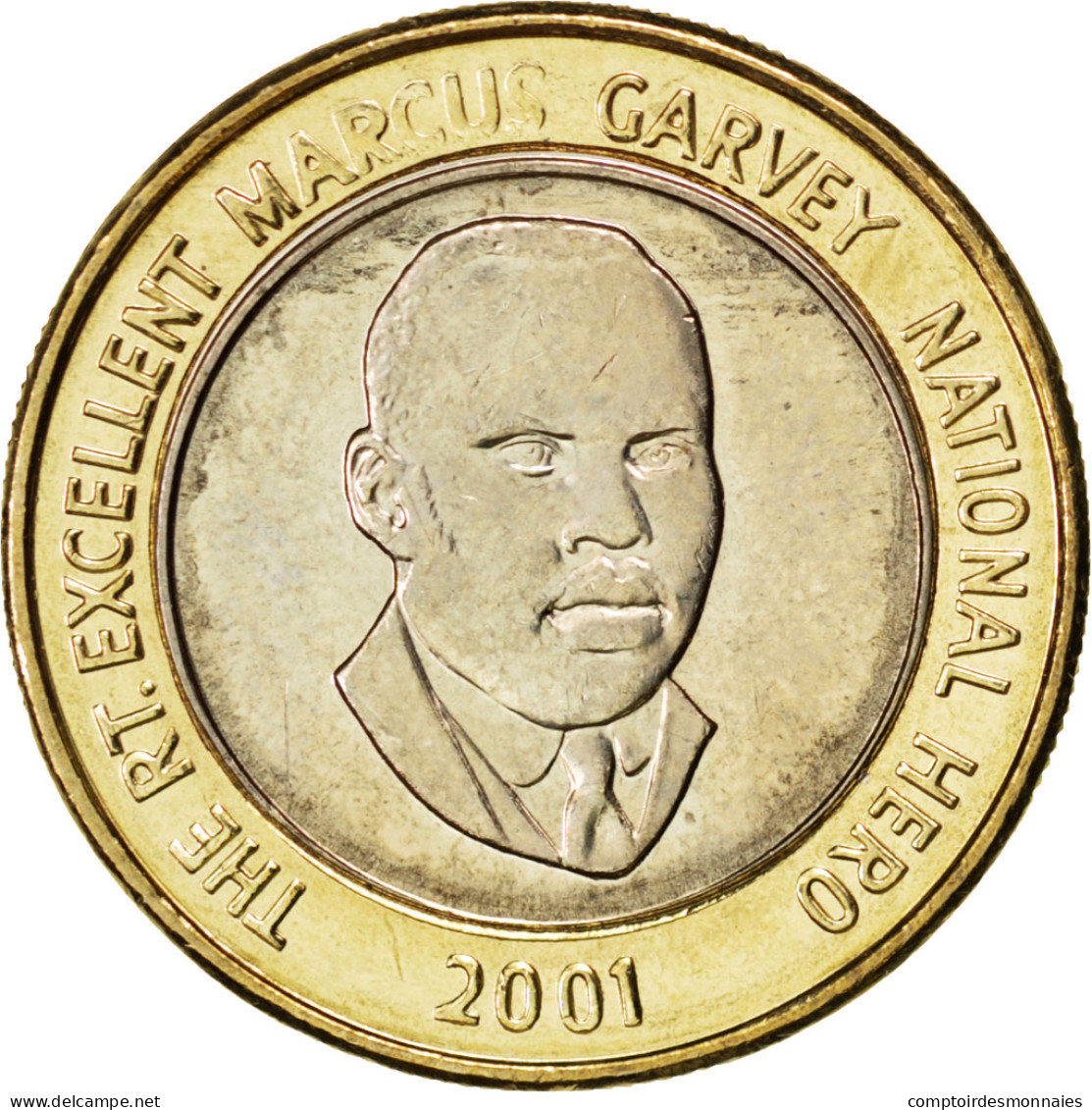 Monnaie, Jamaica, Elizabeth II, 20 Dollars, 2001, SPL, Bi-Metallic, KM:182 - Jamaique