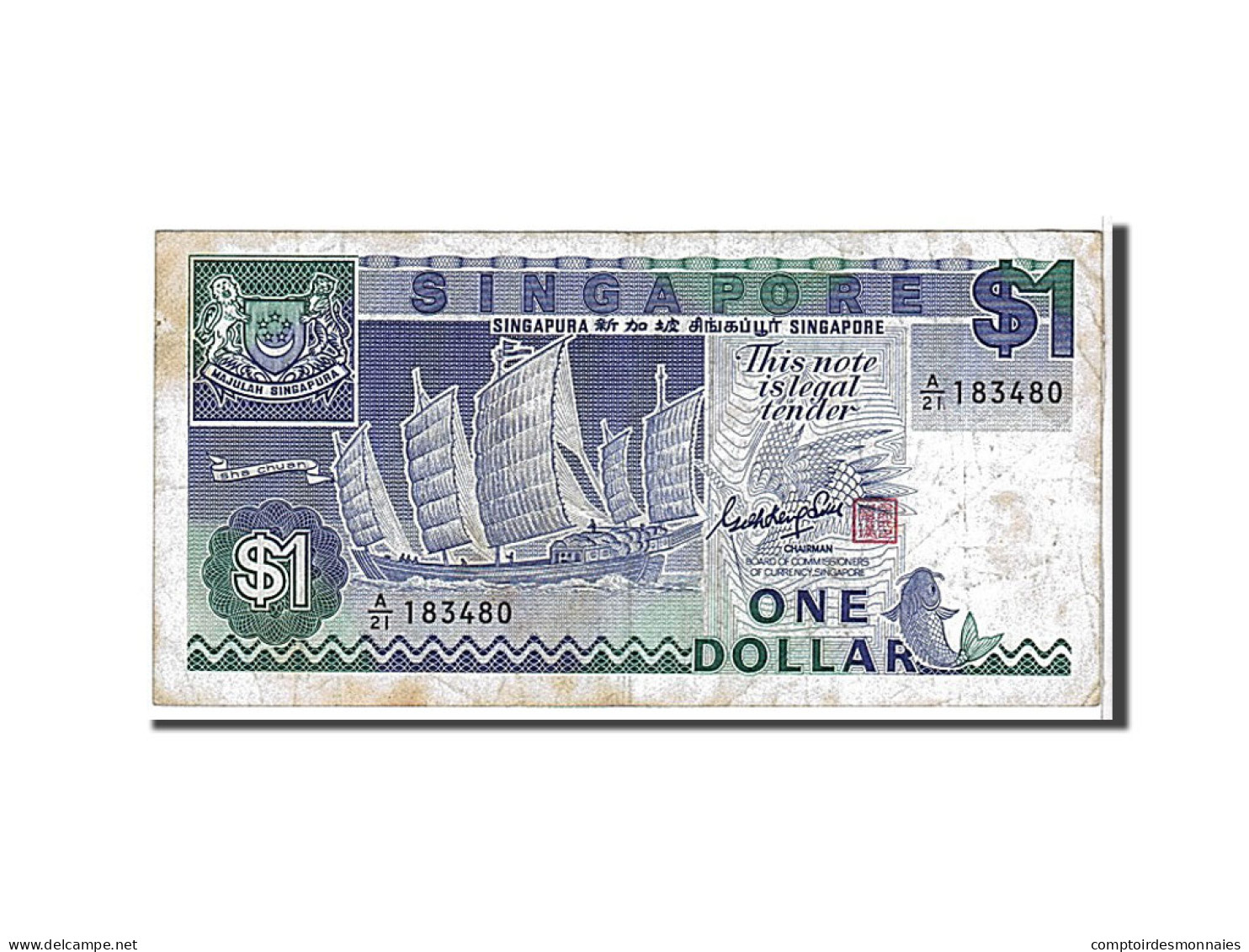 Billet, Singapour, 1 Dollar, 1987, KM:18a, TTB - Singapore