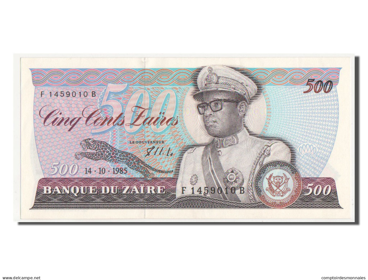 Billet, Zaïre, 500 Zaïres, 1985, SPL - Zaïre