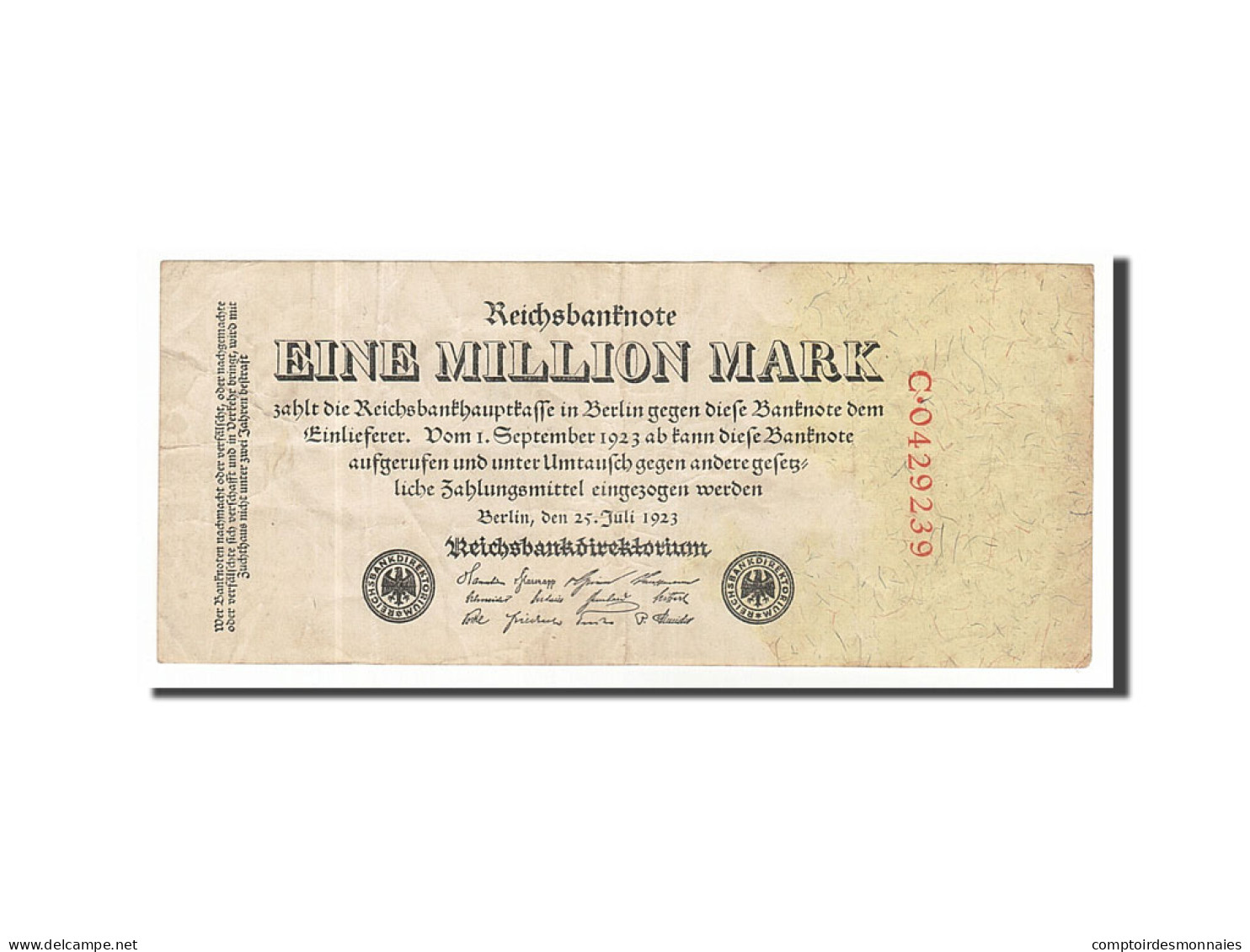 Billet, Allemagne, 1 Million Mark, 1923, 1923-07-25, TTB - 1 Miljoen Mark