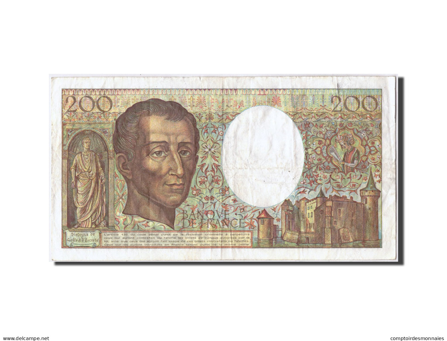 Billet, France, 200 Francs, 200 F 1981-1994 ''Montesquieu'', 1988, TB - 200 F 1981-1994 ''Montesquieu''