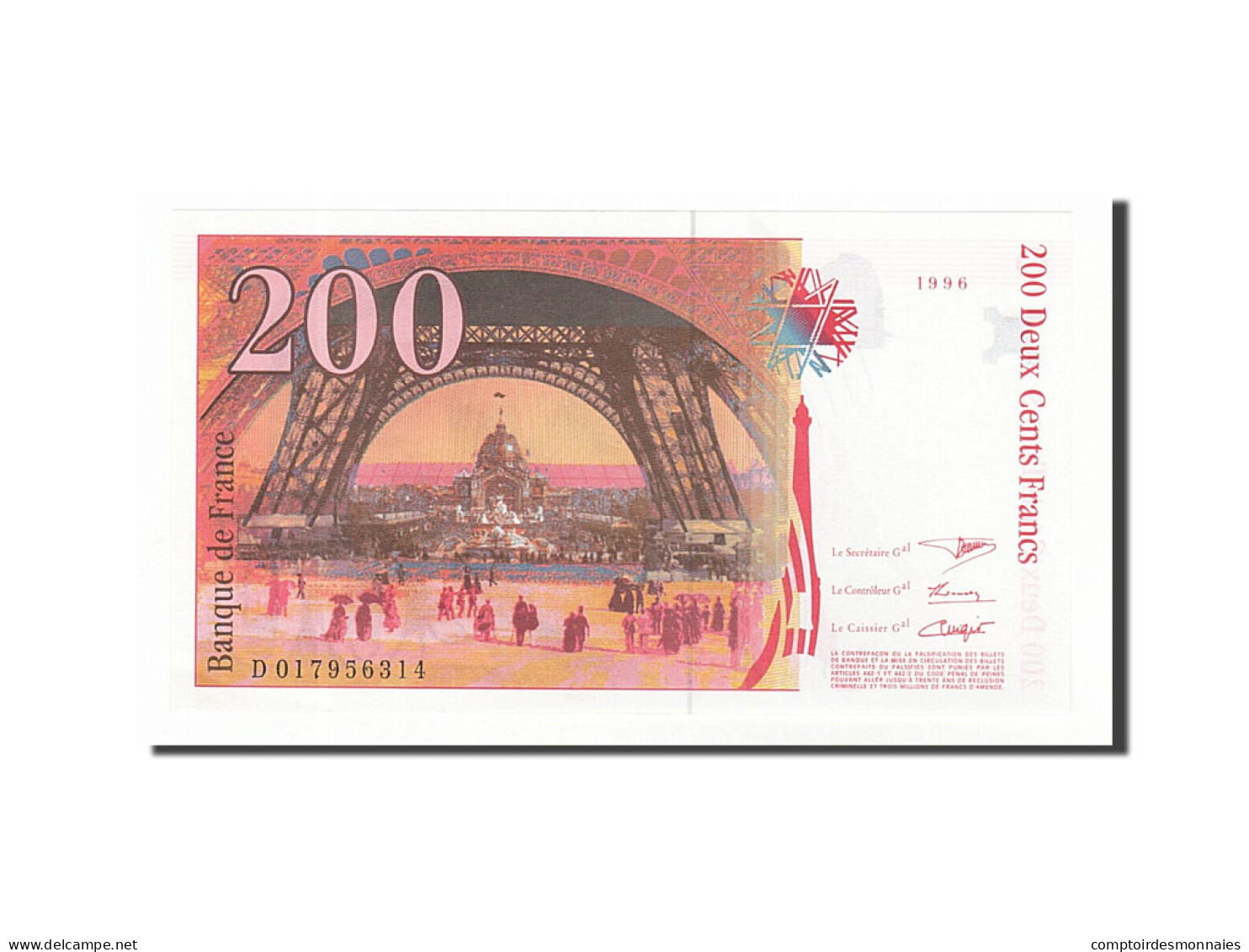 Billet, France, 200 Francs, 200 F 1995-1999 ''Eiffel'', 1996, SPL - 200 F 1995-1999 ''Eiffel''