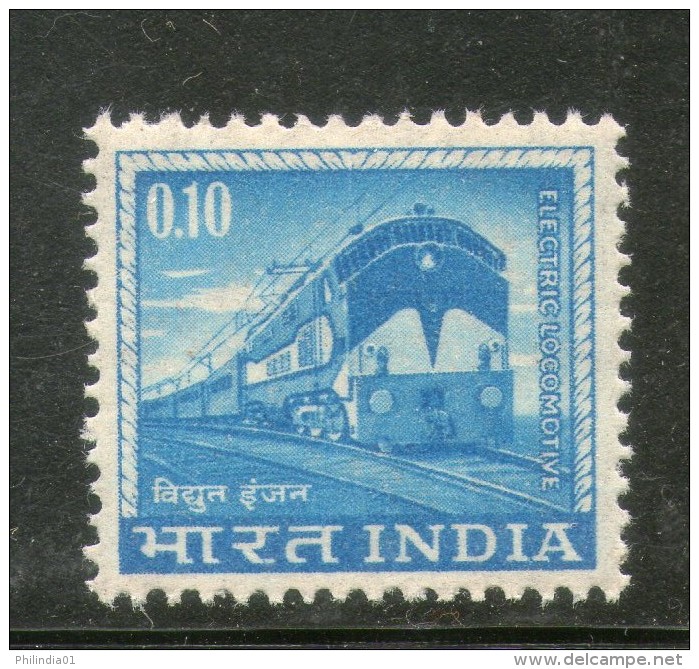 India 1966 10p Electric Locomotive 4th Def. Series WMK- Ashokan MNH Inde Indien - Trains