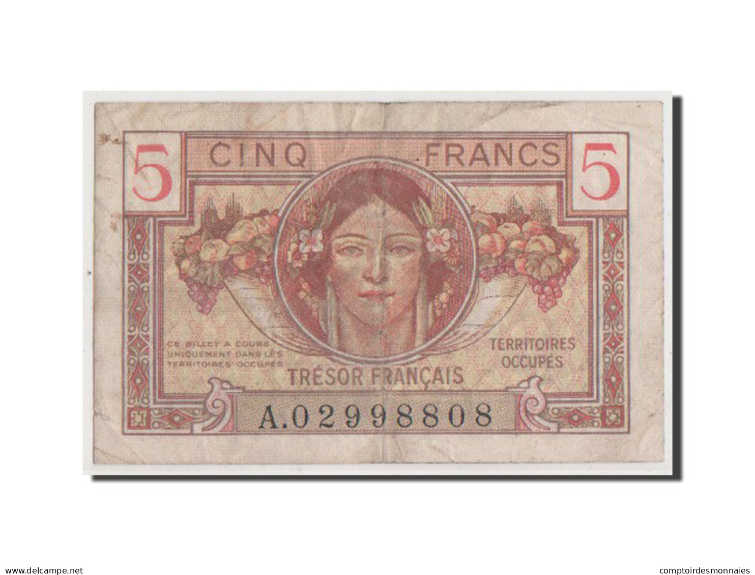 Billet, France, 5 Francs, 1947 French Treasury, 1947, TB, Fayette:VF29.1, KM:M6a - 1947 Trésor Français