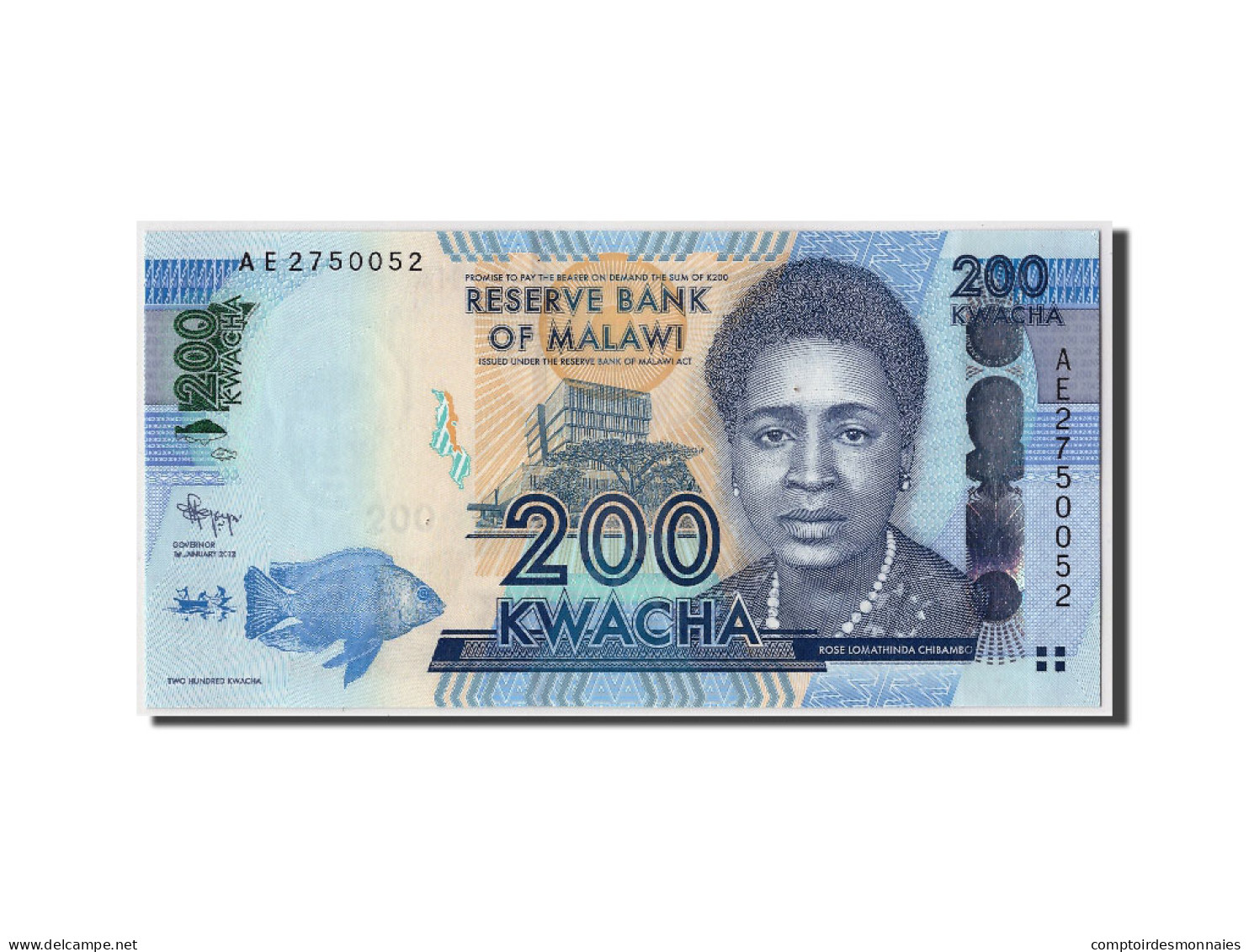 Billet, Malawi, 200 Kwacha, 2012, 2012-01-01, NEUF - Malawi