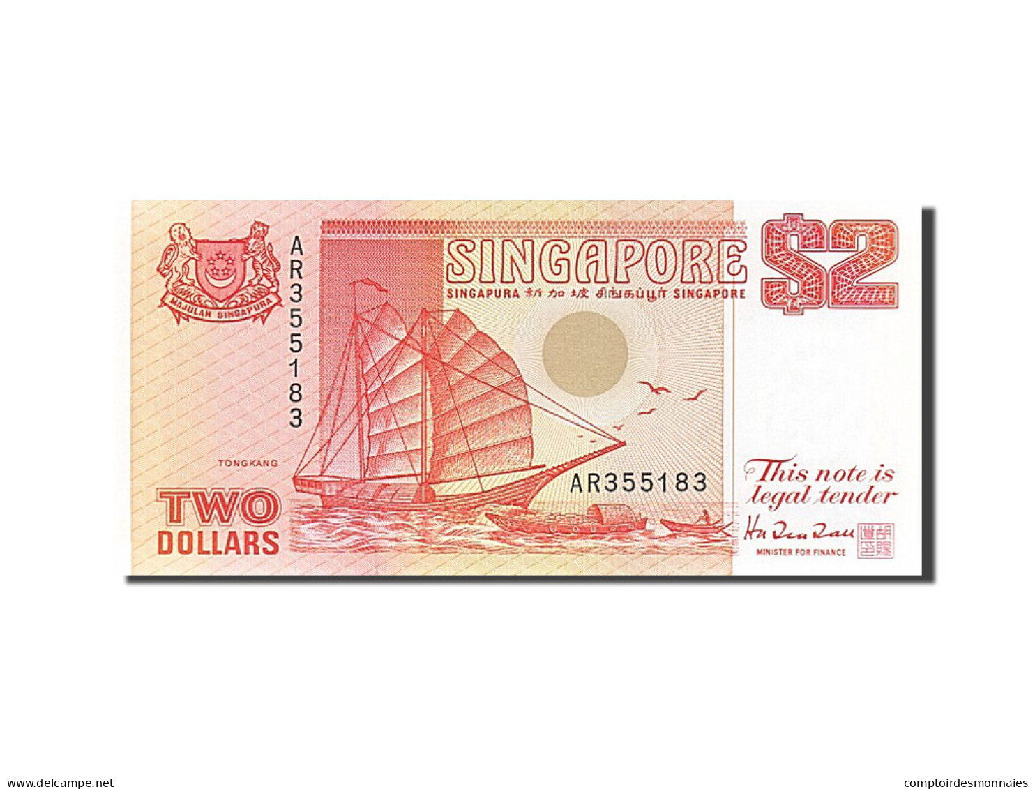 Billet, Singapour, 2 Dollars, 1990, NEUF - Singapour