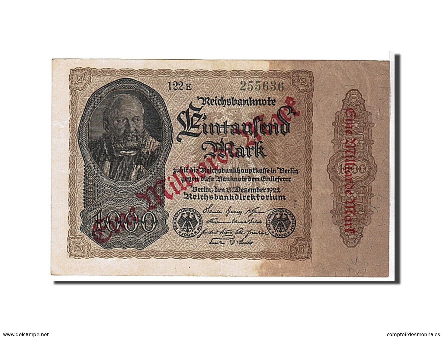 Billet, Allemagne, 1 Milliarde Mark On 1000 Mark, 1922, KM:113a, TTB+ - 1000 Mark