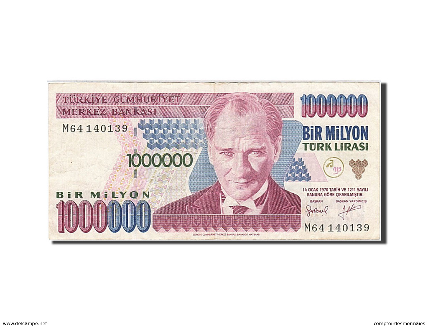 Billet, Turquie, 1,000,000 Lira, 1970, 1970-01-14, TTB+ - Turquie