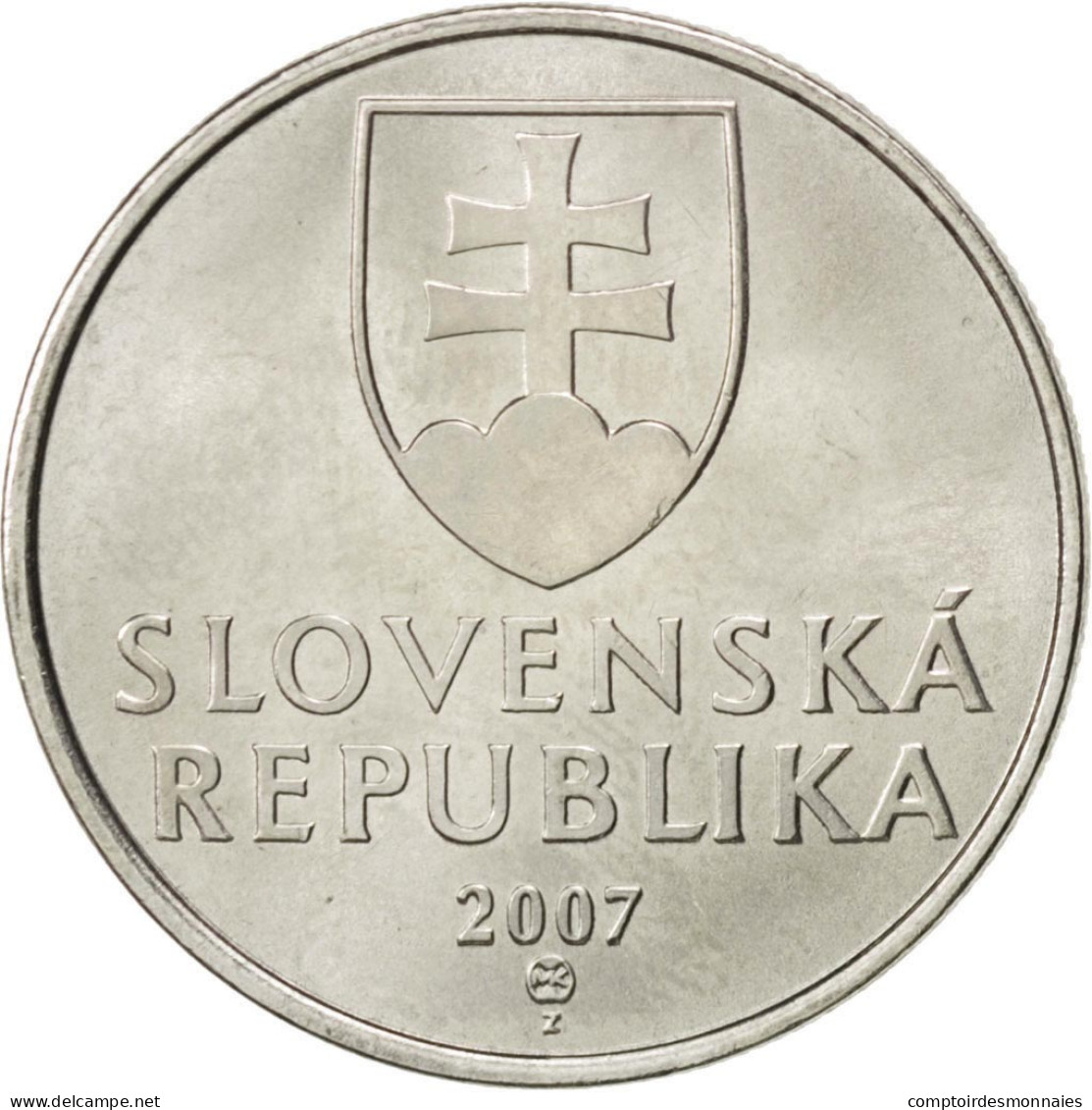 Monnaie, Slovaquie, 5 Koruna, 2007, SPL, Nickel Plated Steel, KM:14 - Eslovaquia