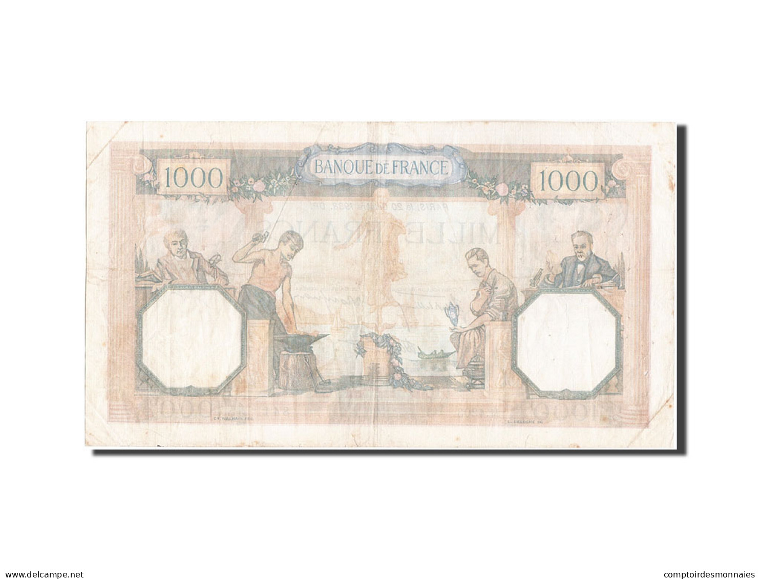 Billet, France, 1000 Francs, 1 000 F 1927-1940 ''Cérès Et Mercure'', 1938 - 1 000 F 1927-1940 ''Cérès Et Mercure''