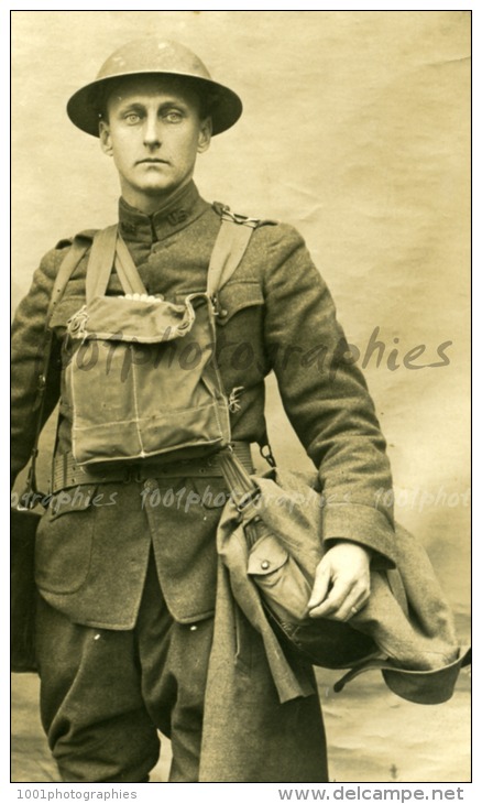 WW1, 14-18 Photo Carte,US Trooper, Miltaire US, Par Un Photographe Ambulant - Other & Unclassified