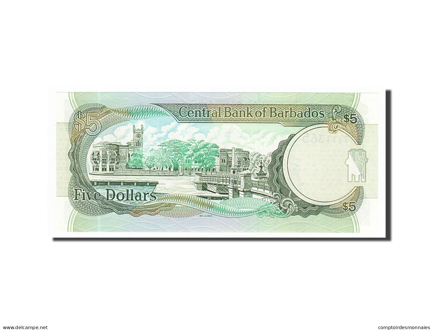 Billet, Barbados, 5 Dollars, 2000, NEUF - Barbados