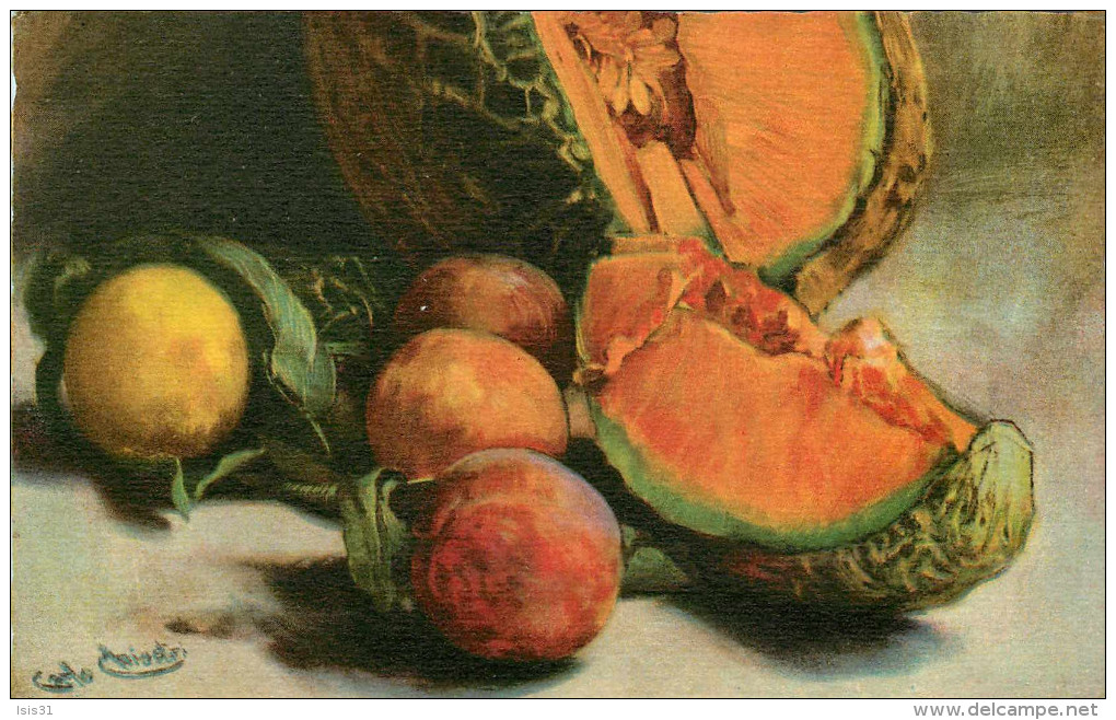 Arts - Peintures & Tableaux - Nature Morte - Fruits - Carlo Chiostri - Italie - Carte Italienne - Bon état Général - Pittura & Quadri