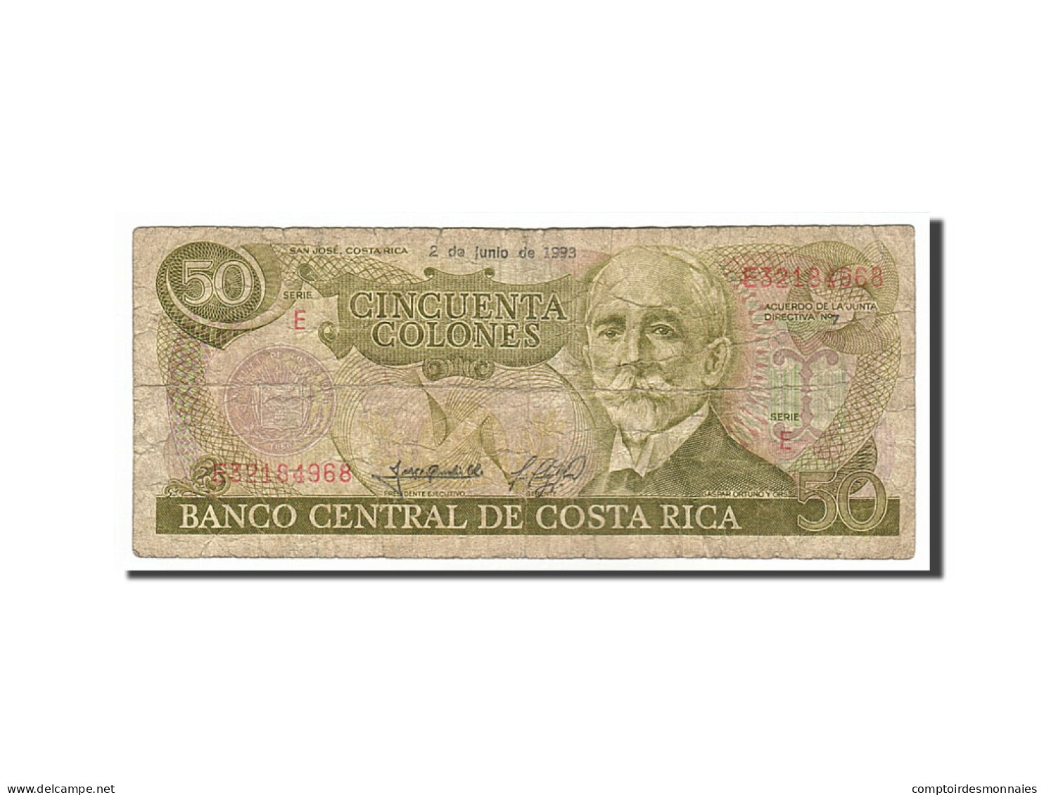 Billet, Costa Rica, 50 Colones, 1993, 1993-06-02, TB - Costa Rica