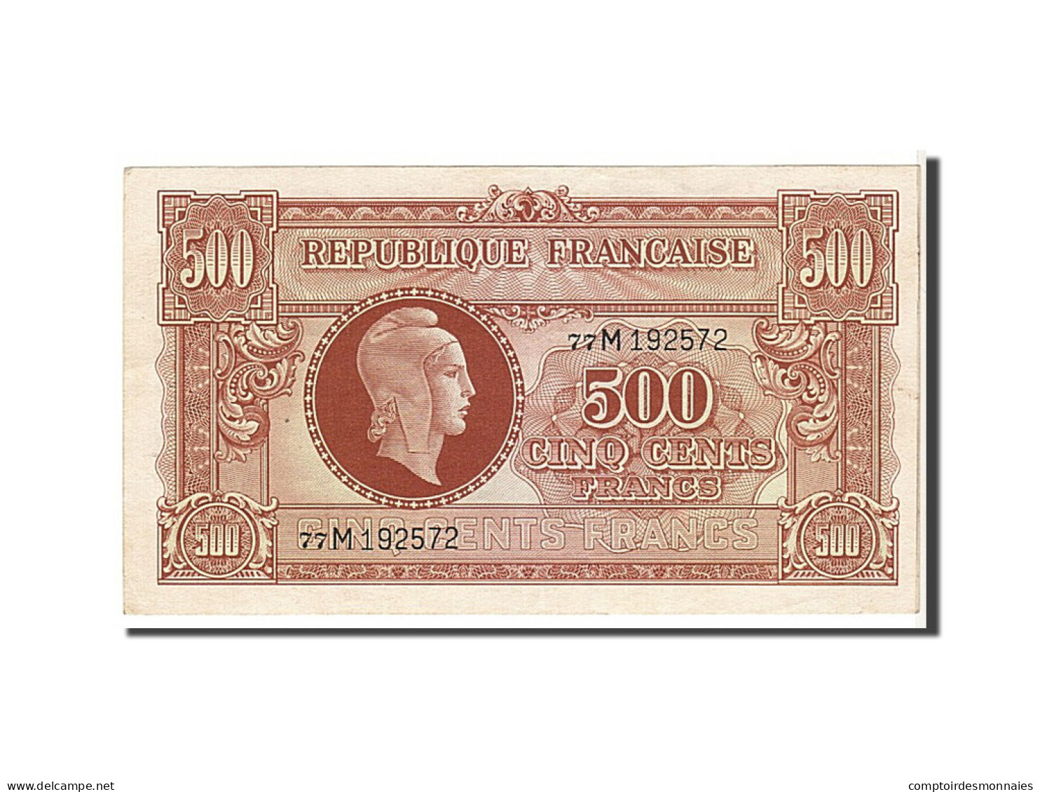 Billet, France, 500 Francs, 1943-1945 Marianne, 1945, SUP, Fayette:VF 11.2 - 1943-1945 Maríanne