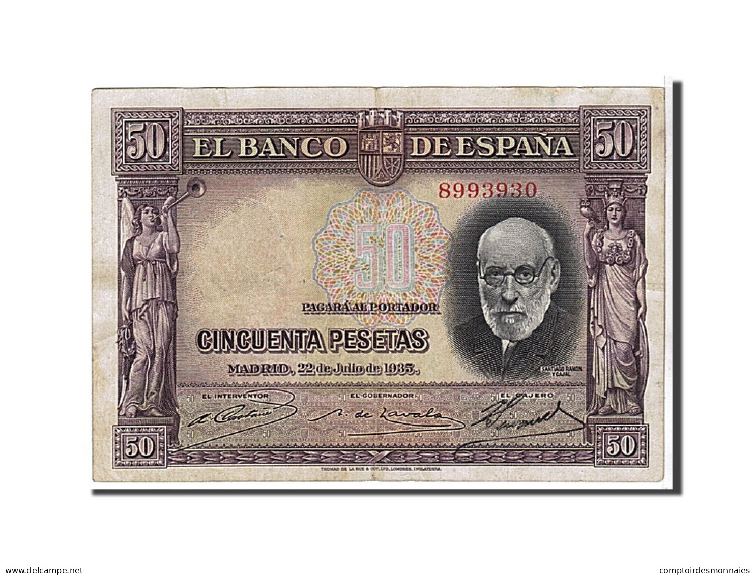 Billet, Espagne, 50 Pesetas, 1935, TTB+ - 50 Pesetas