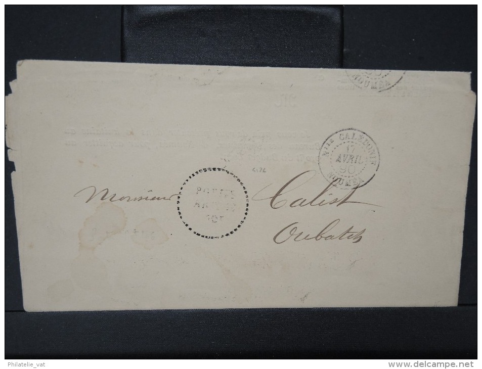 FRANCE-NOUVELLE CALEDONIE RARE CACHET " POSTES ART.46" SUR AVERTISSEMENT CAD DE NOUMEA POUR OUBATCHE EN 1890     P3940 - Briefe U. Dokumente