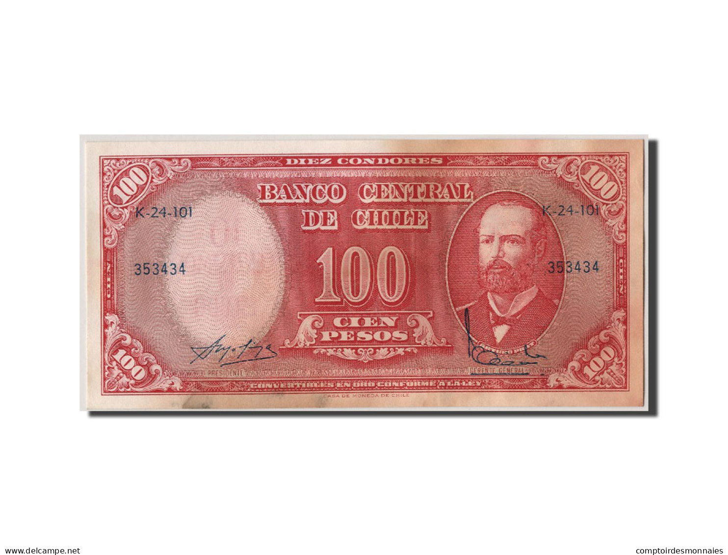 Billet, Chile, 10 Centesimos On 100 Pesos, SUP - Cile