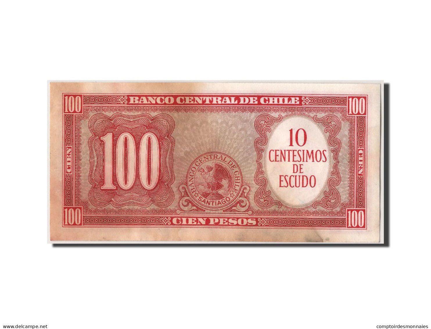 Billet, Chile, 10 Centesimos On 100 Pesos, SUP - Chile