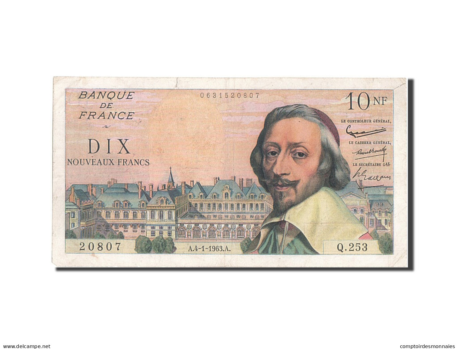 Billet, France, 10 Nouveaux Francs, 10 NF 1959-1963 ''Richelieu'', 1963 - 10 NF 1959-1963 ''Richelieu''